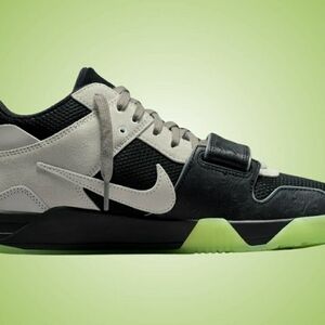 Travis Scott X Chase Nike Black and White Sneakers with Green Accents